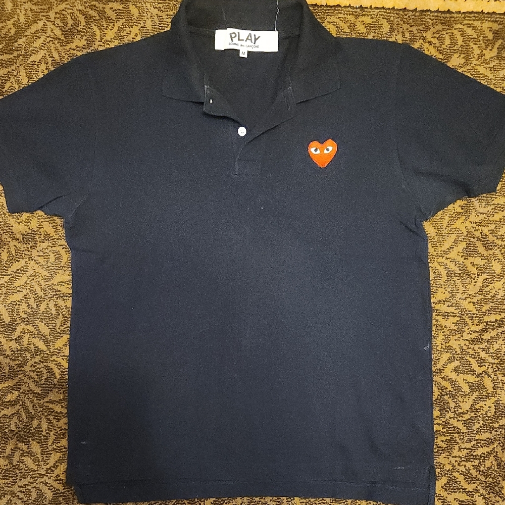 Comme des Garçons PLAY Black Polo with Red Heart